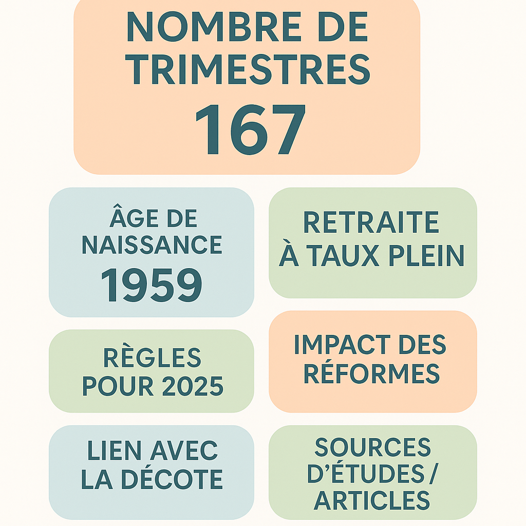 Quel est le nombre de trimestres requis pour les personnes nées en 1959 ?