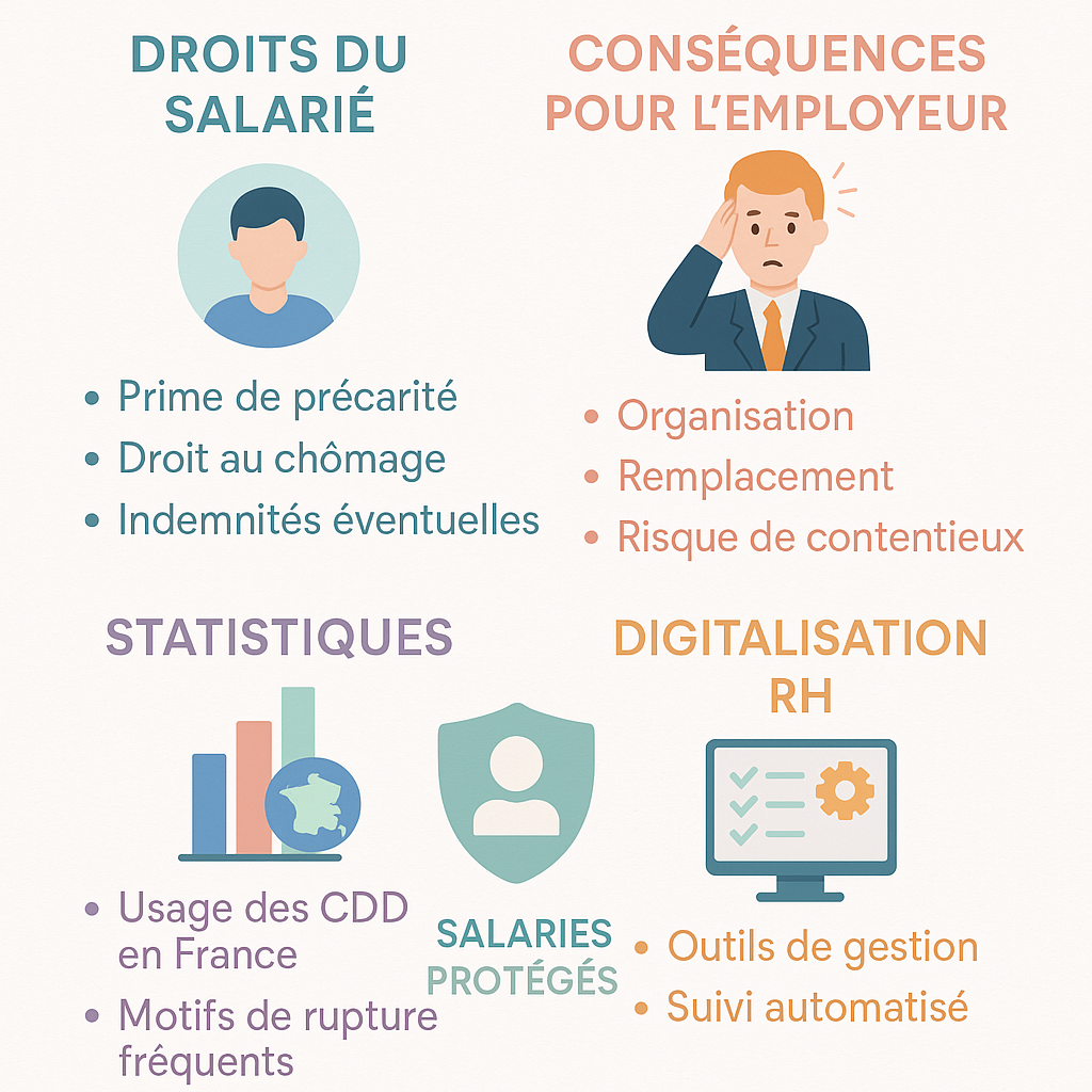 Quels effets et conséquences pour le salarié et l’employeur en cas de rupture du CDD ?