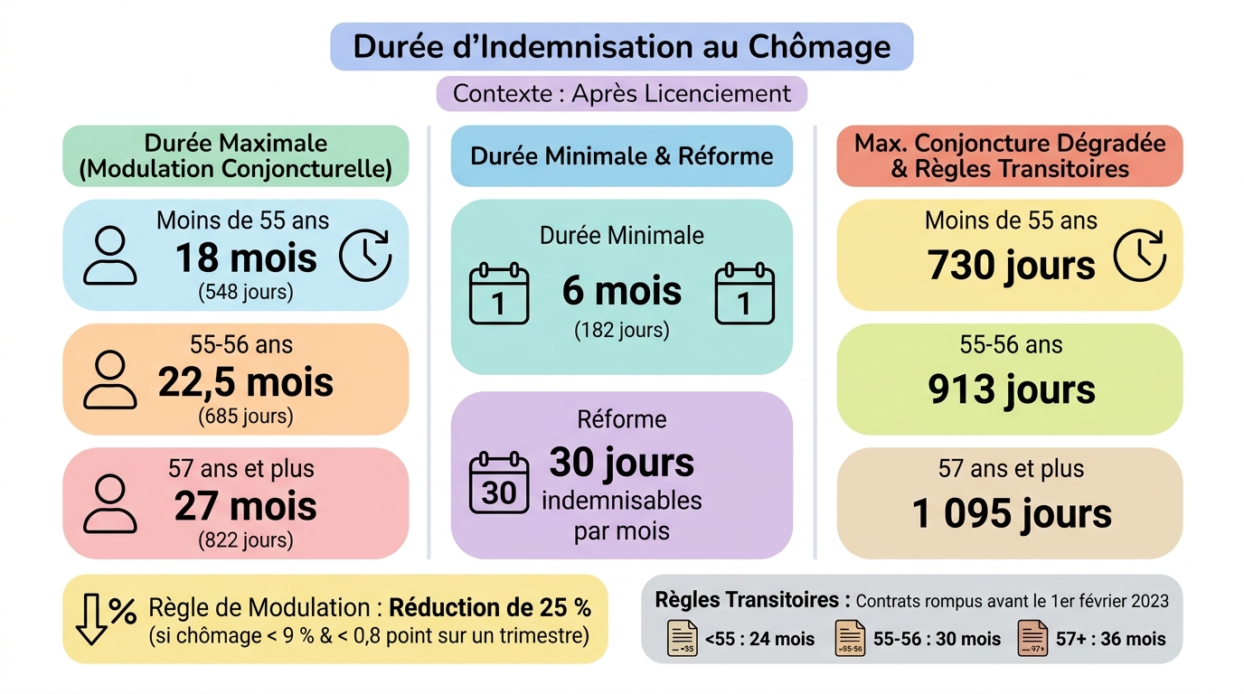 Pendant combien de temps touche-t-on le chômage après un licenciement ?